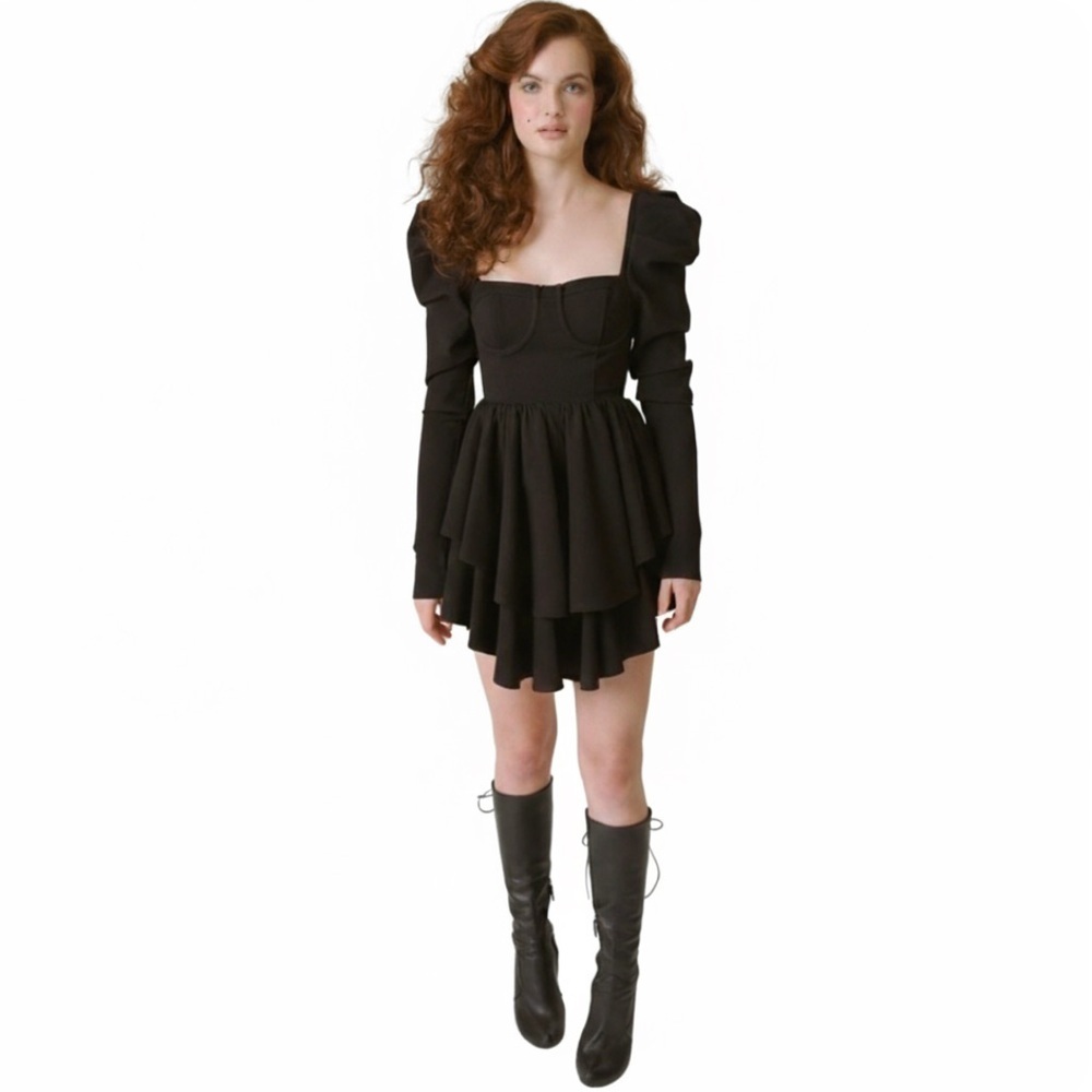NWT! Selkie “The Caviar Boleyn Dress” Black Size Small